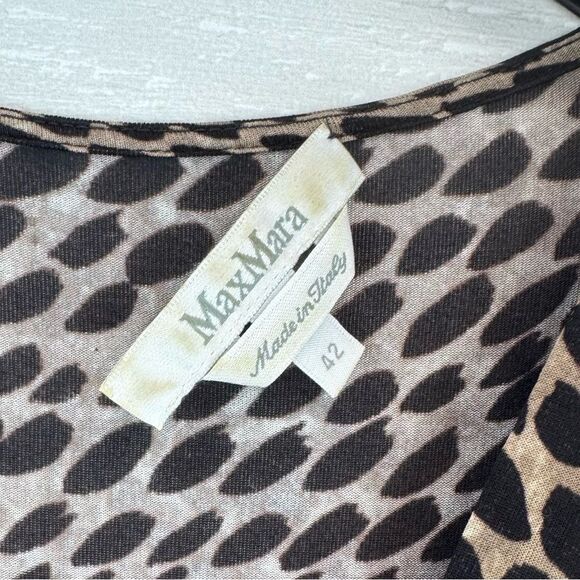 Max Mara Animal Print Faux Wrap Midi Dress - Picture 5 of 7